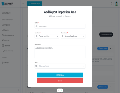 Report inspection area