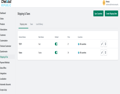 Shipping & Taxes Management