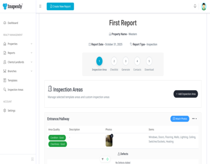 Report Inspection Areas