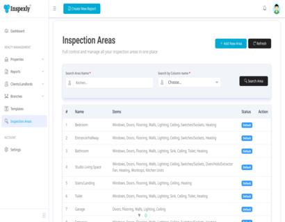 Inspection Areas Management